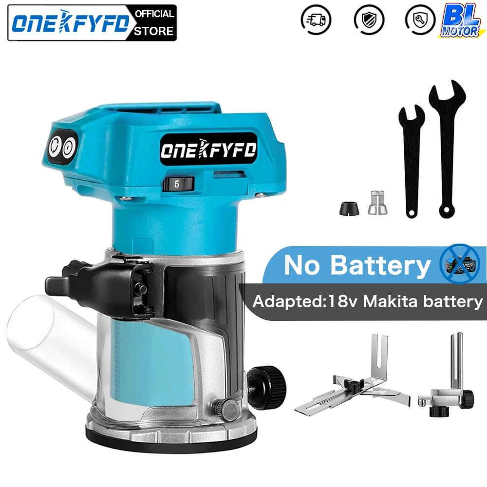 

Brushless Cordless Wood Router Tool 5-speed Adjustable Compact Trim Router Woodworking DIY tools for Makita 18V Battery