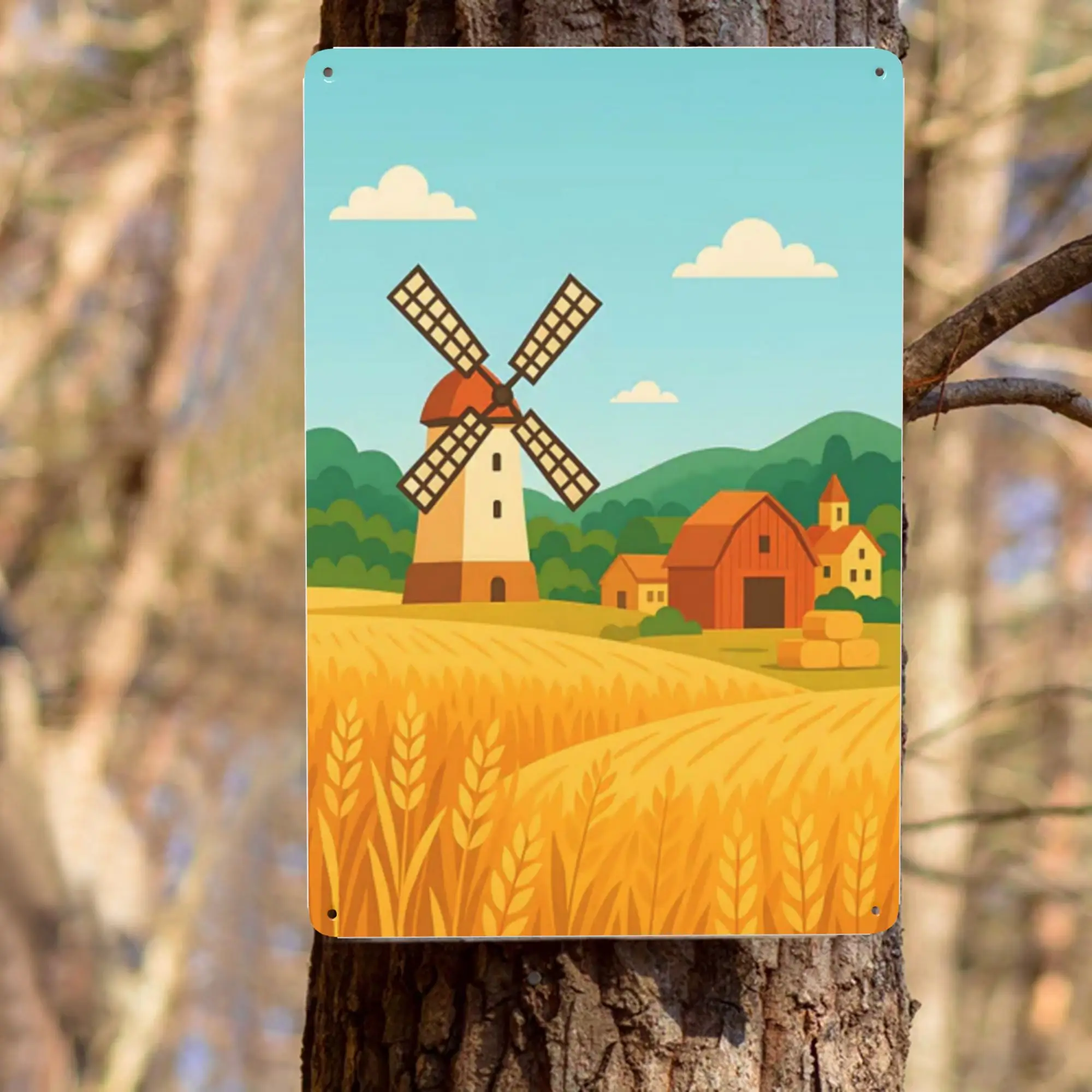 

Cute Fawn in a Field of Daisies Tin wall art School Shop Wall Sign