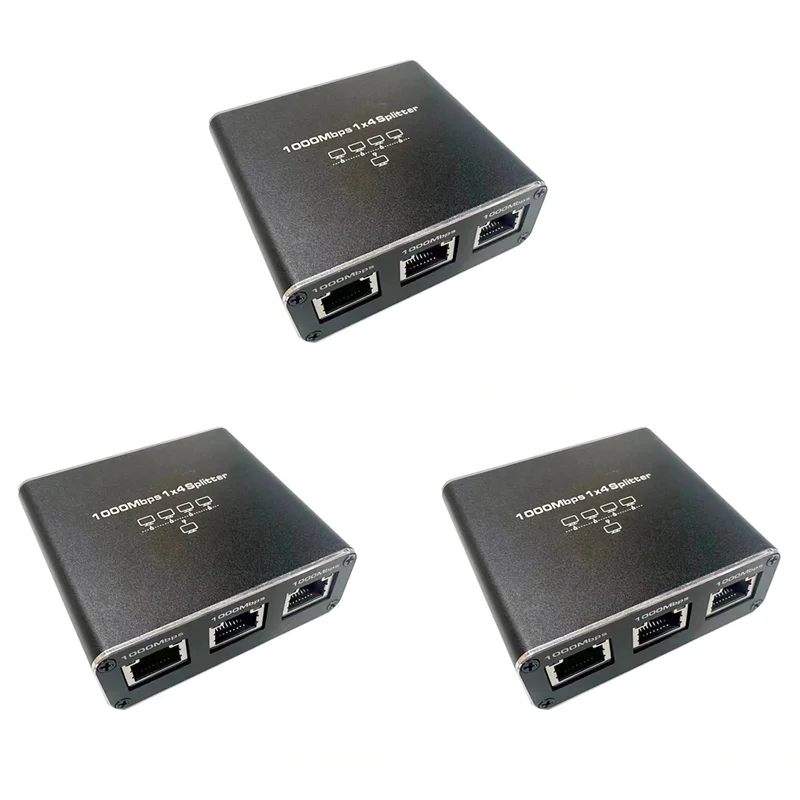 

ABRJ-3X Gigabit Ethernet-сплиттер 1 в 4 выхода 1000 Мбит/с интернет-кабельный разветвитель 1–4 сетевой разветвитель RJ45 для Cat5/6/7