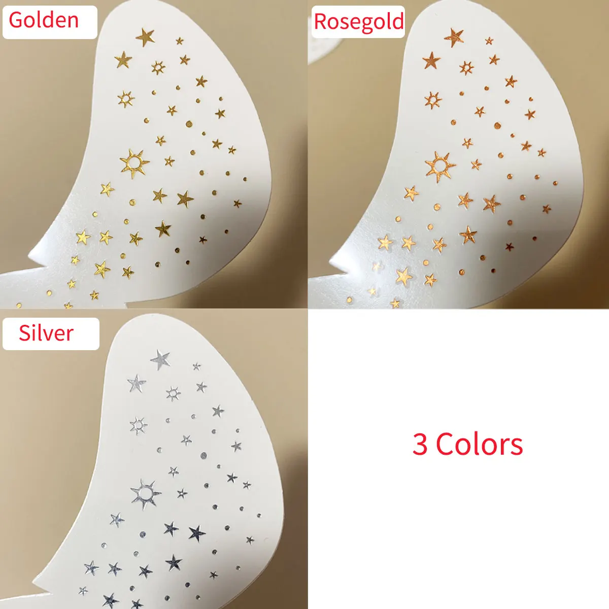 6pcs Hot Stamping Freckles Makeup Patches Metallic Golden Silver Fake Freckles Temporary Tattoo Stickers For Women Face Makeup