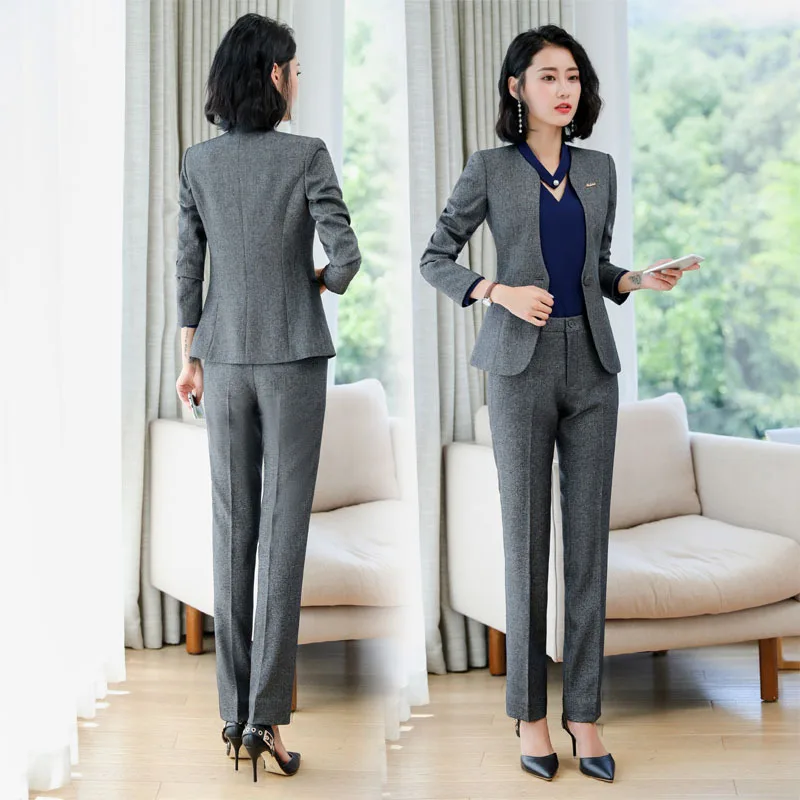 1903 Long Sleeve Elegant Women\'s Business Wear Professional Skirt Suit Work Clothes Large Size Suit Business Formal Wear Work Cl