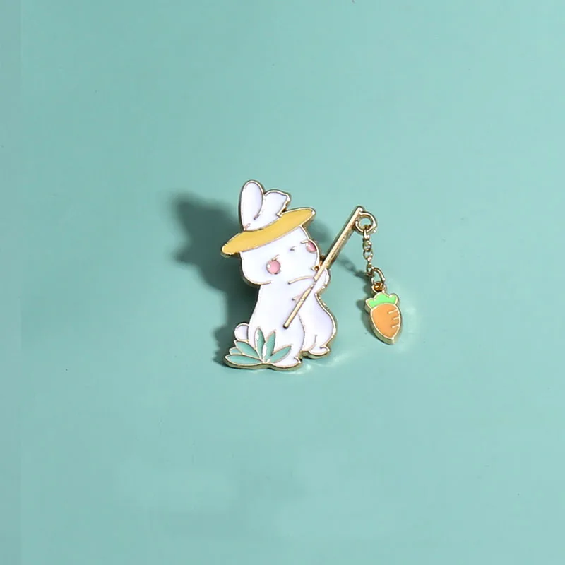 Cute cat metal enamel brooch, cartoon cat fishing badge, cute and sweet couple, girlfriend, pins, clothing bags, jewelry gifts
