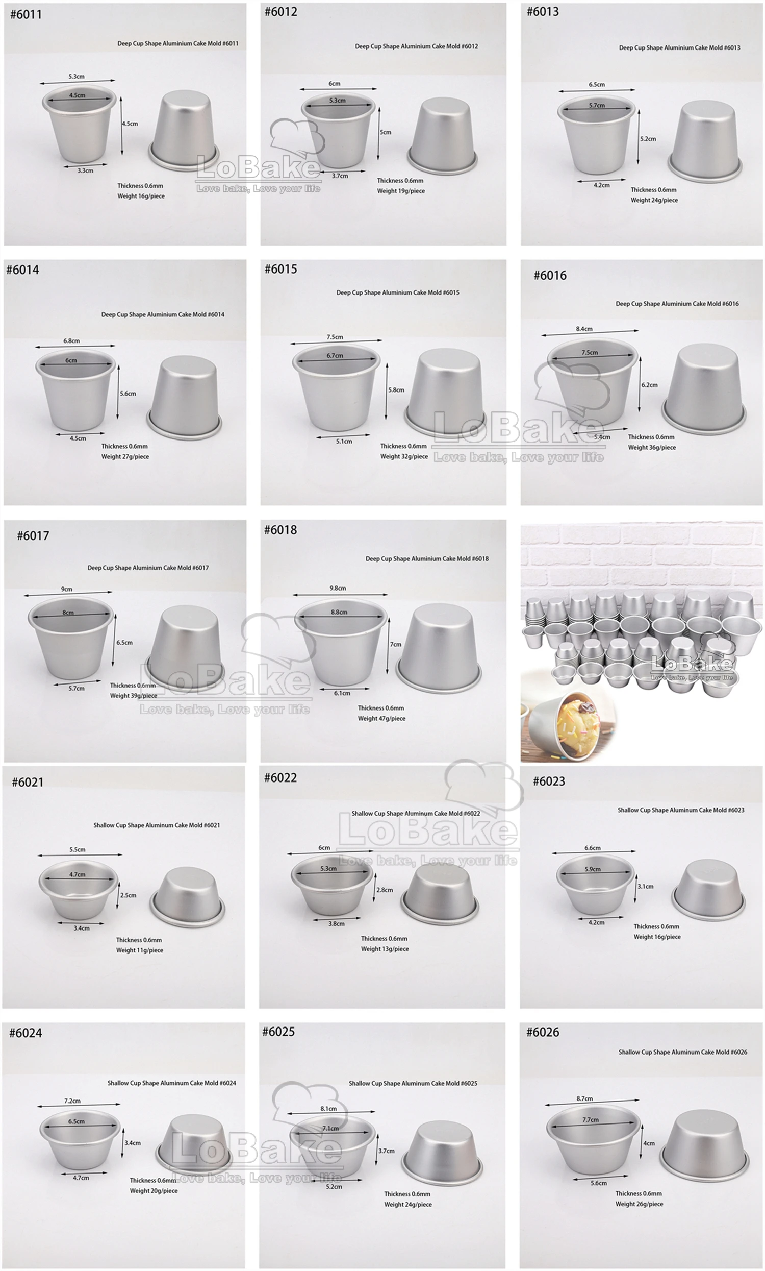 Various Round Pudding Molds Shallow Deep Cup Shape Aluminium Tart Mould Jelly Cupcake Tin Cheese Holders DIY Baking 10pcs A Lot