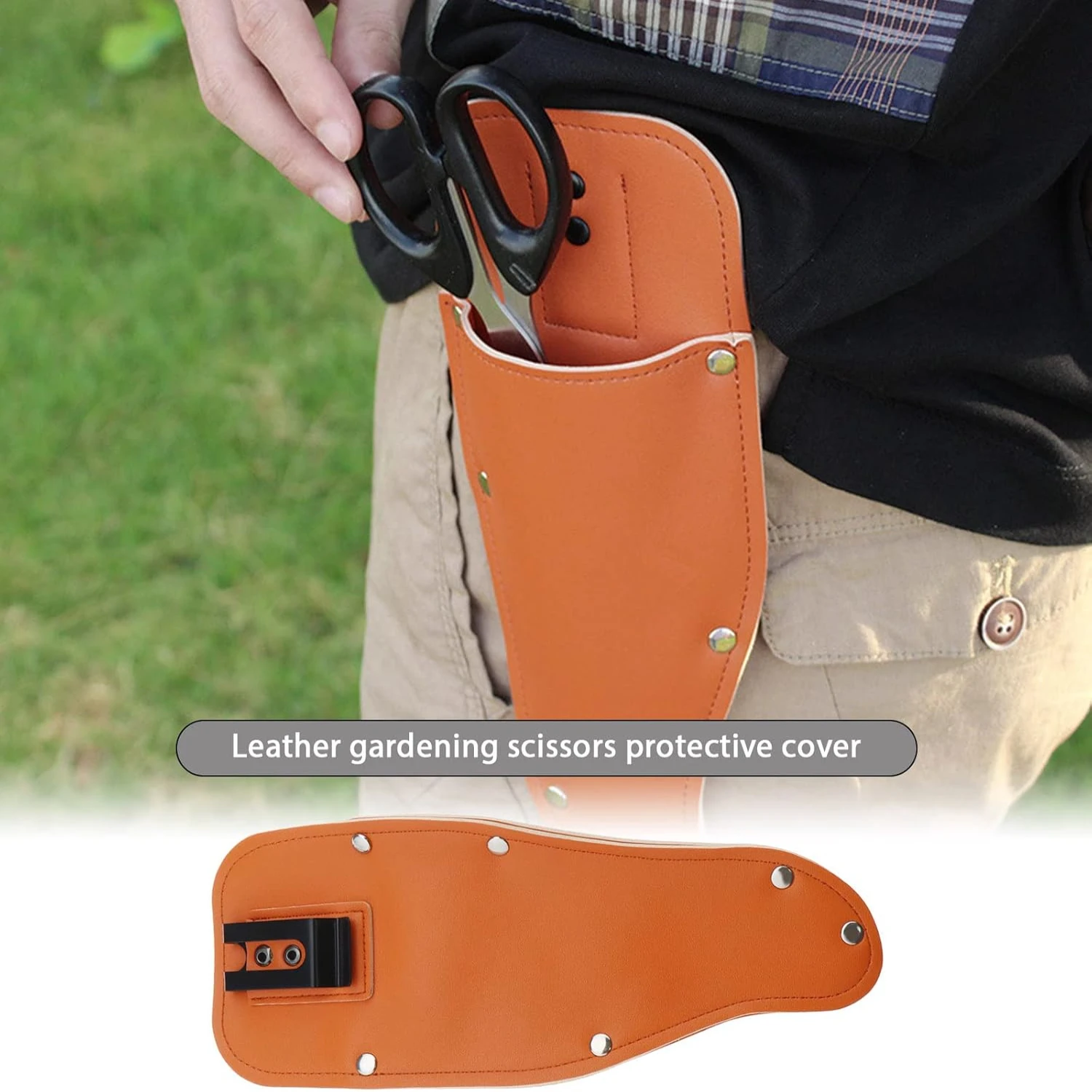 Garden Pruner Sheath Garden Pruner Protective Case PU Leather Holster Protective Cover Scabbard for Gardening Tools Plier Scisso