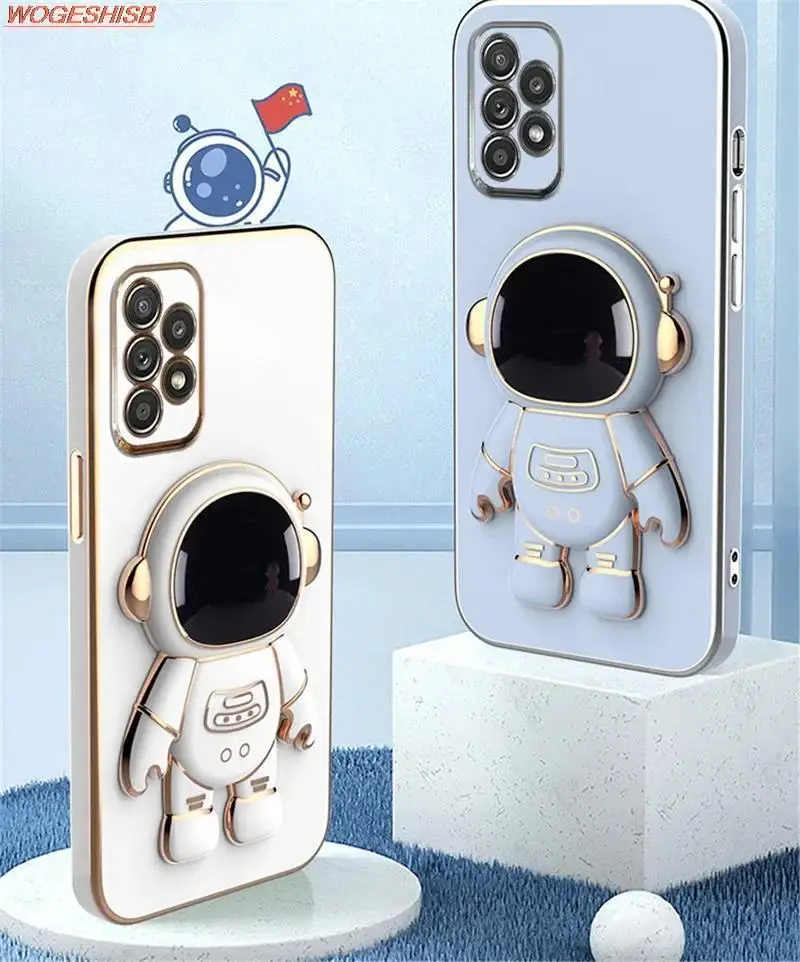 Square Case For Samsung Galaxy M54 M14 M53 M33 M23 M52 M42 M32 M12 M51 M31 M21s M11 M04 M02s M01s Astronaut Ring Phone Holder