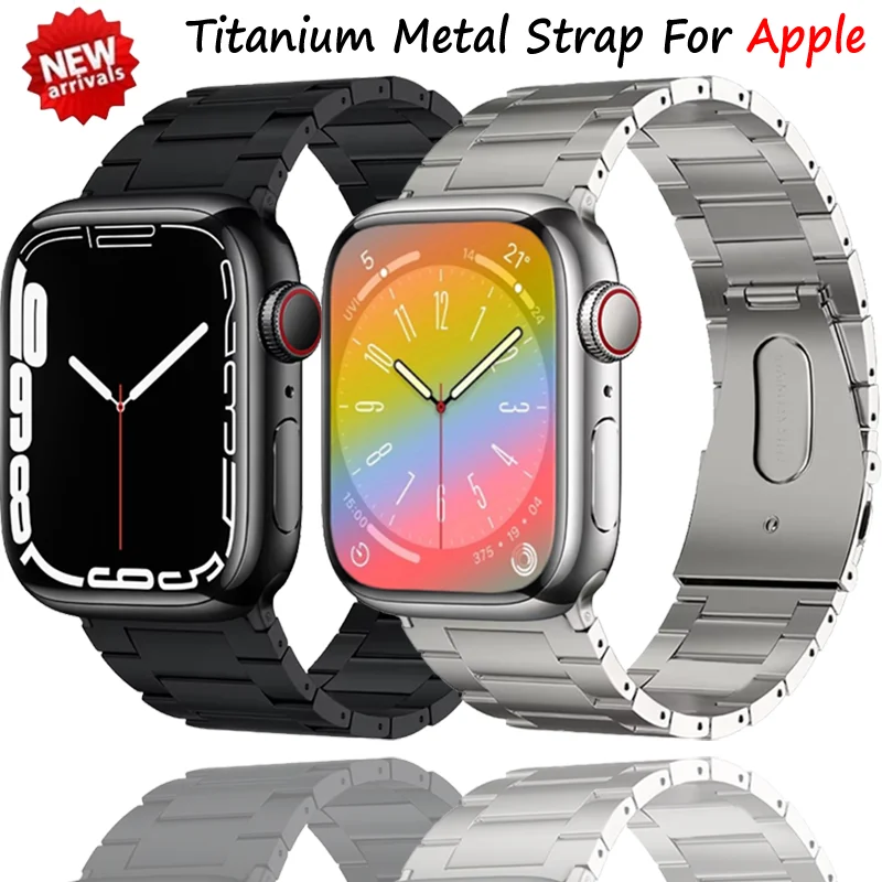 Titanium metalen band voor Apple Watch Ultra 2 49 mm 10 9 8 7 Lichtgewicht mode-polsband iWatch 6 5 4 SE 45 mm 41 mm 42/40/44/46 mm