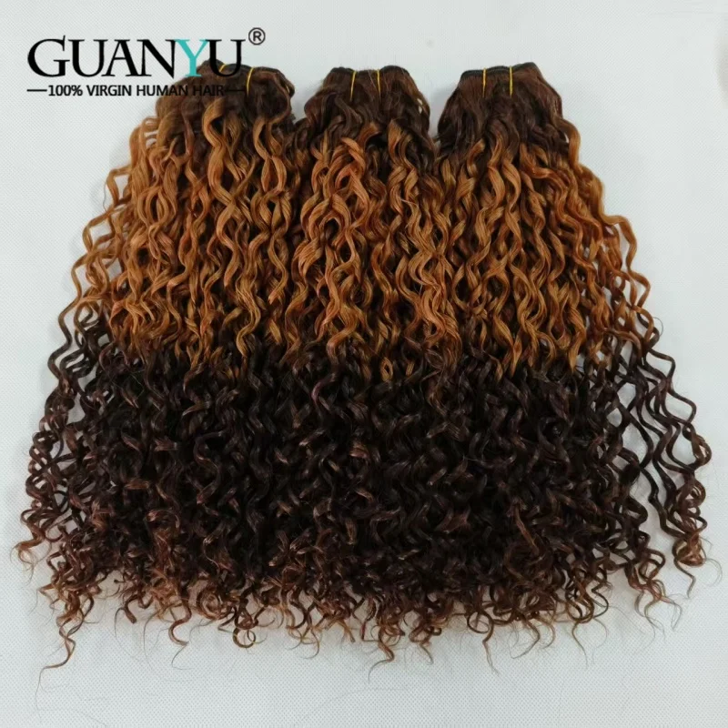 10A T4/30/4 Wasserwelle Ombre Farbige Echthaar Bundles 100 % Echthaarverlängerungen 3/4 Bundle Angebote Echthaar spinnt