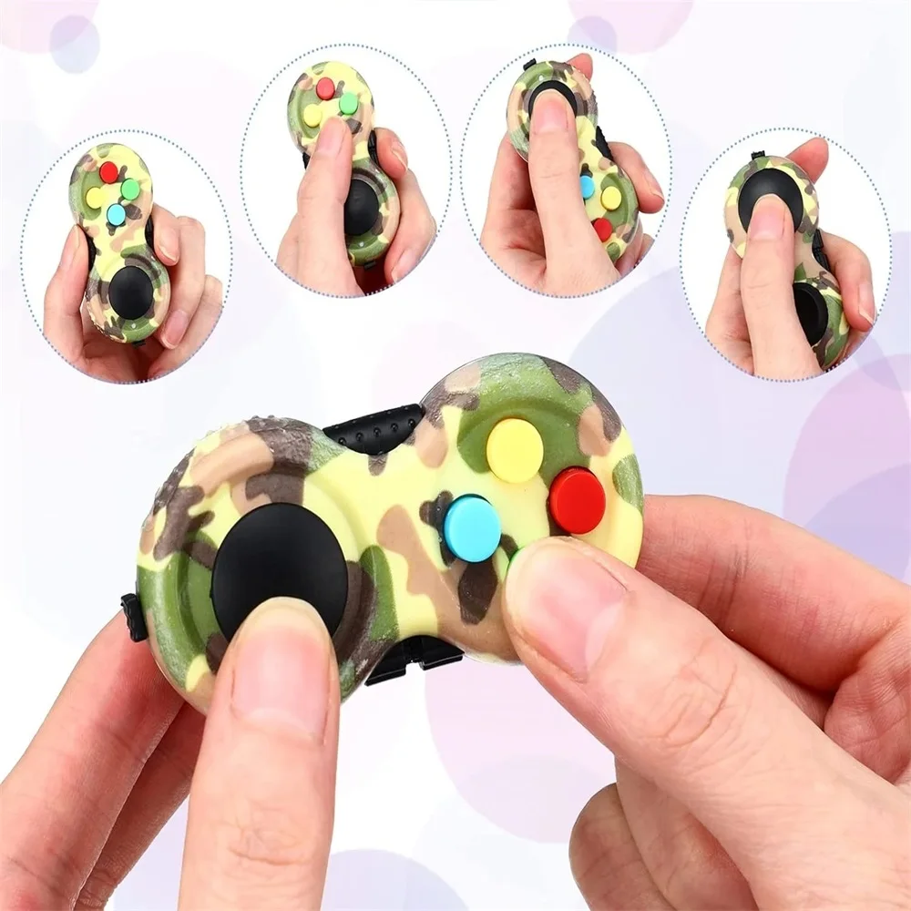 Press Button Fidget Handle Pad Toy Decompression Soothing Tools Multifunctional Anti-stress with Cord Toy for Adult Children