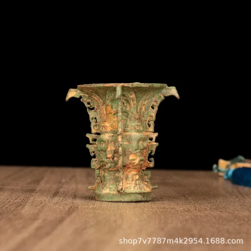 Brass alloy craft item "Xiao He Zun" for home living room decoration