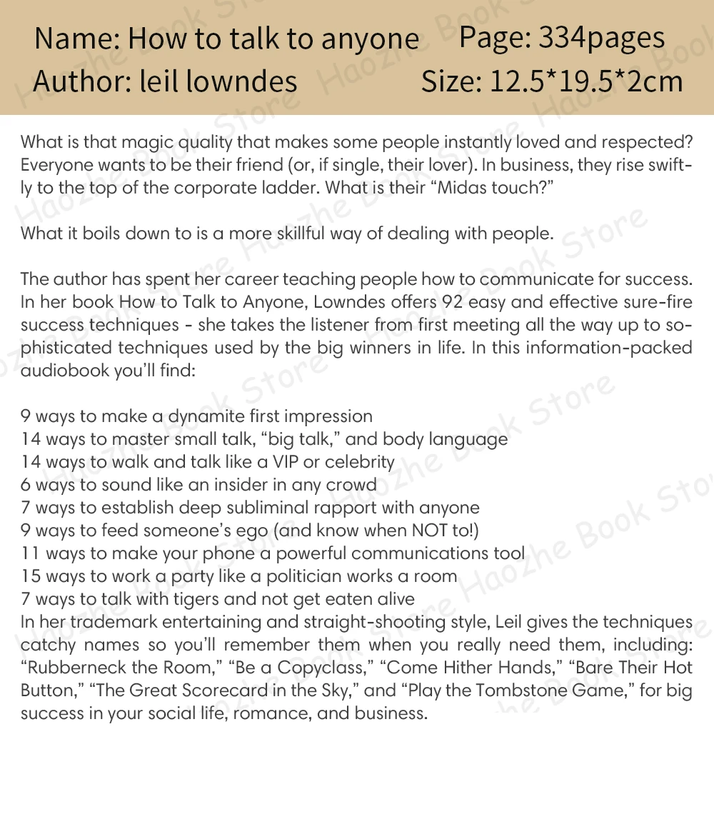 How to Talk to Anyone: 92 Little Tricks for Big Success in Relationships Communication & Social Skills English Book Paperback