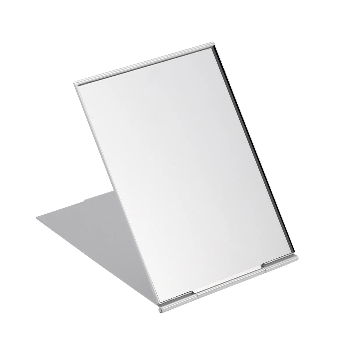 Silver Folding Makeup Mirror Portable 11.5x8cm Single Side Travel Foldable Mirror Clear Surface for Home Office Daily Shaving