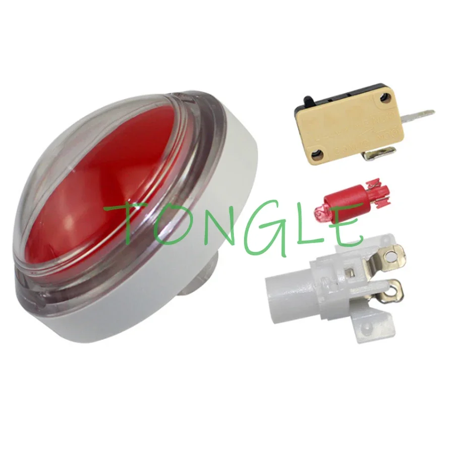 Push Button with LED Illuminated Round Push Buttons, Microswitch for Pat, Music Arcade Machine, Pinball, 100mm