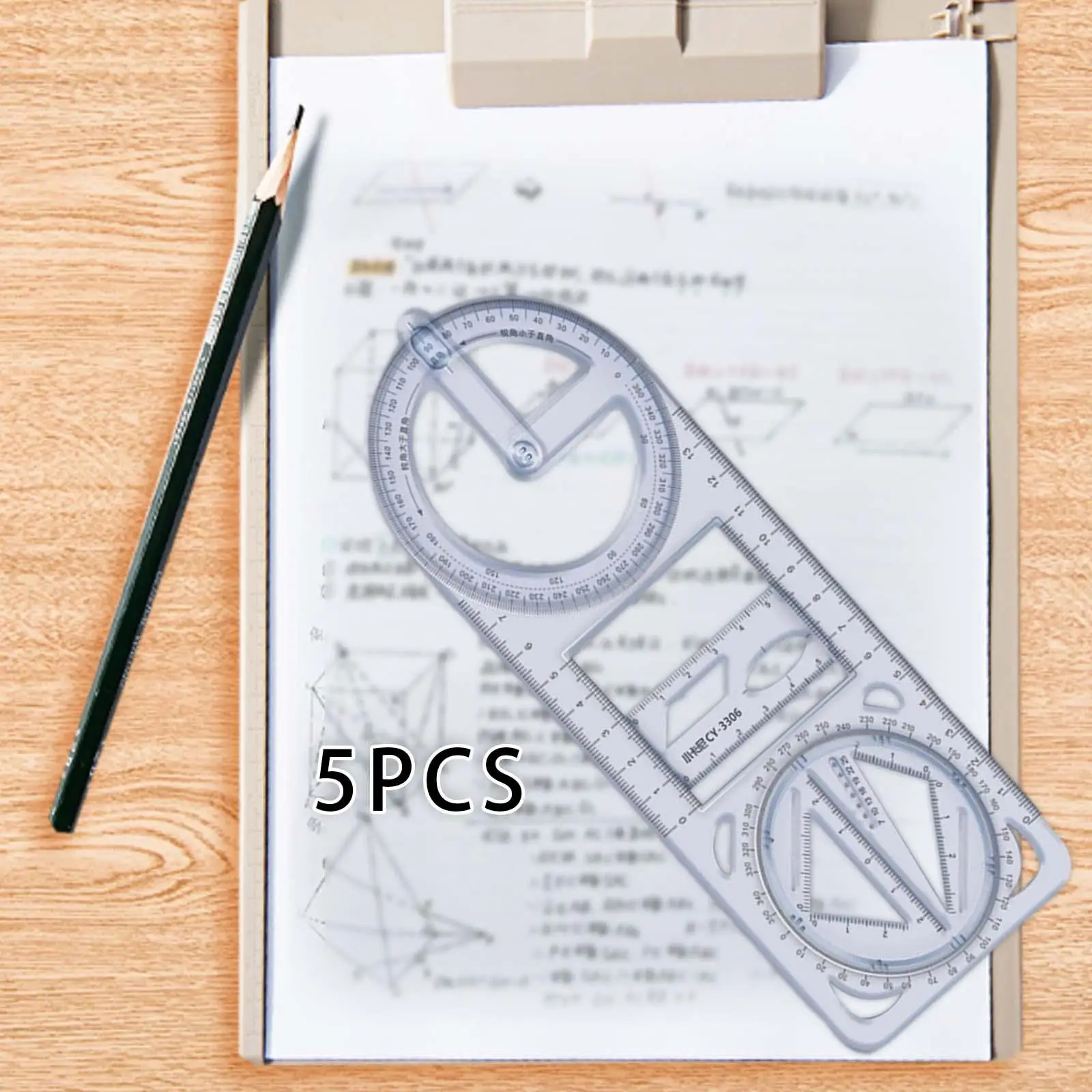 مسطرة هندسية محمولة لفنانين المكاتب ، قالب رسم ، صانع نمط ، 5 قطعة