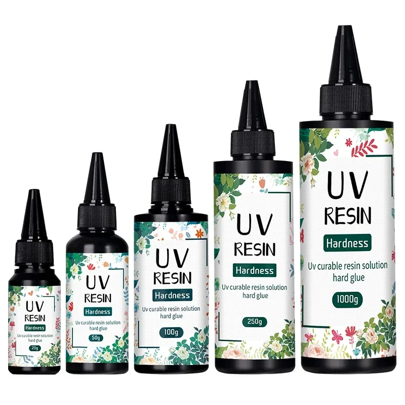 Durcisseur de colle UV à durcissement rapide, lampe de poche UV, résine dure transparente pour les élections, bijoux en résine xy, artisanat de bricolage exécutif, 1000g, 250g, 100g, 50g
