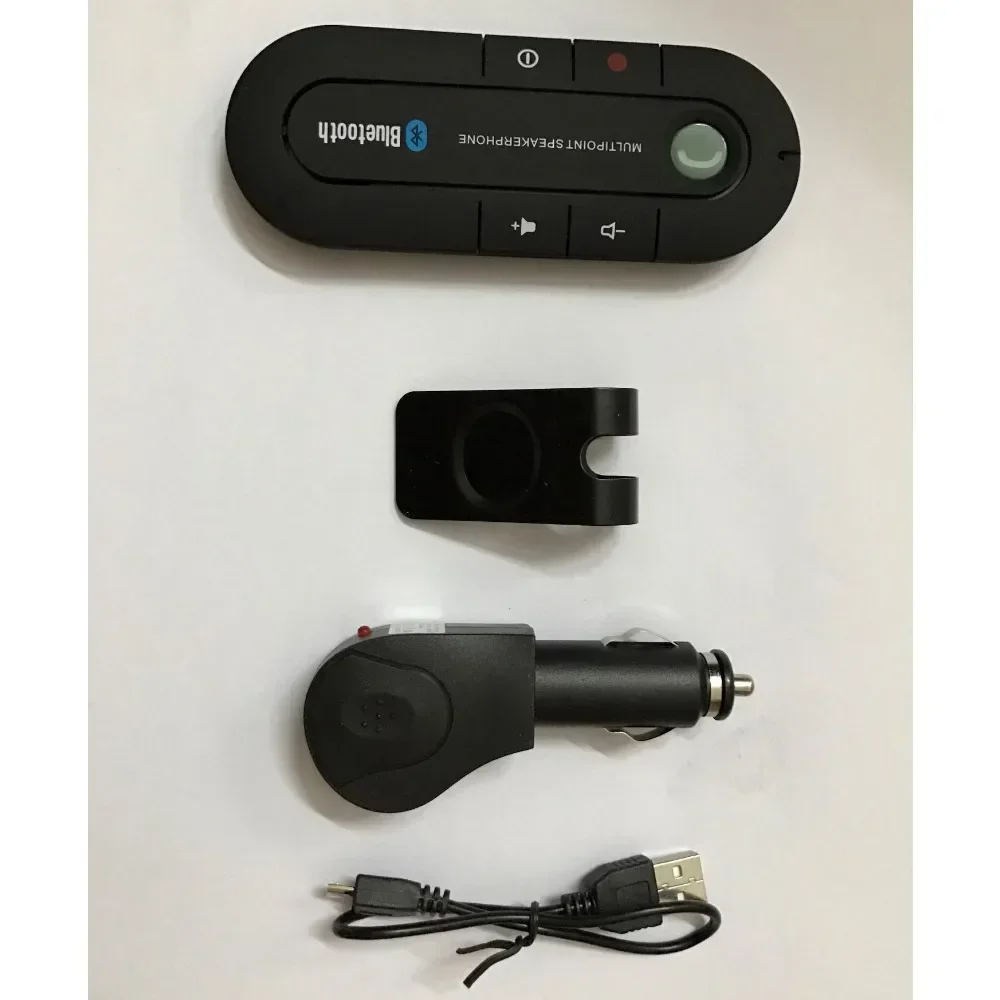 Speakerphone 4.1+EDR Wireless Bluetooth-compatible Handsfree Car Kit MP3 Music Player USB Power Audio Receiver Sun Visor Clip