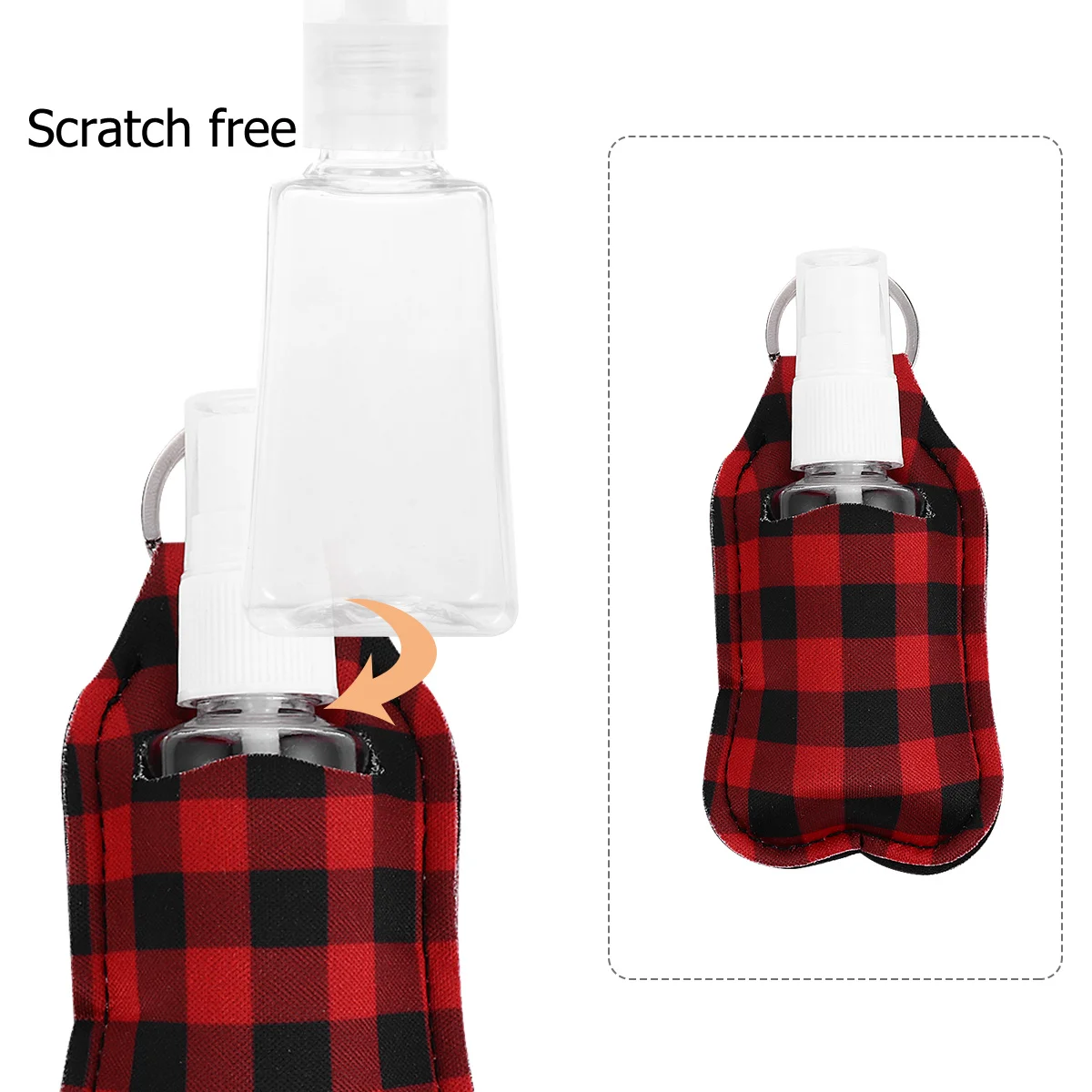 3 conjuntos de garrafa de spray portátil caso armazenamento durável capa protetora chaveiro fivela para mochila bolsa uso viagem