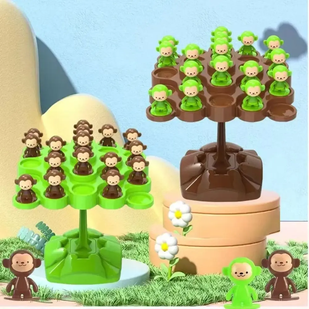 STACKABLE MINI Monkey BALANCE Tree พลาสติก Balancing Montessori ของเล่นคณิตศาสตร์เดสก์ท็อปของเล่นสุ่มสีปฏิสัมพันธ์โต๊ะเกม