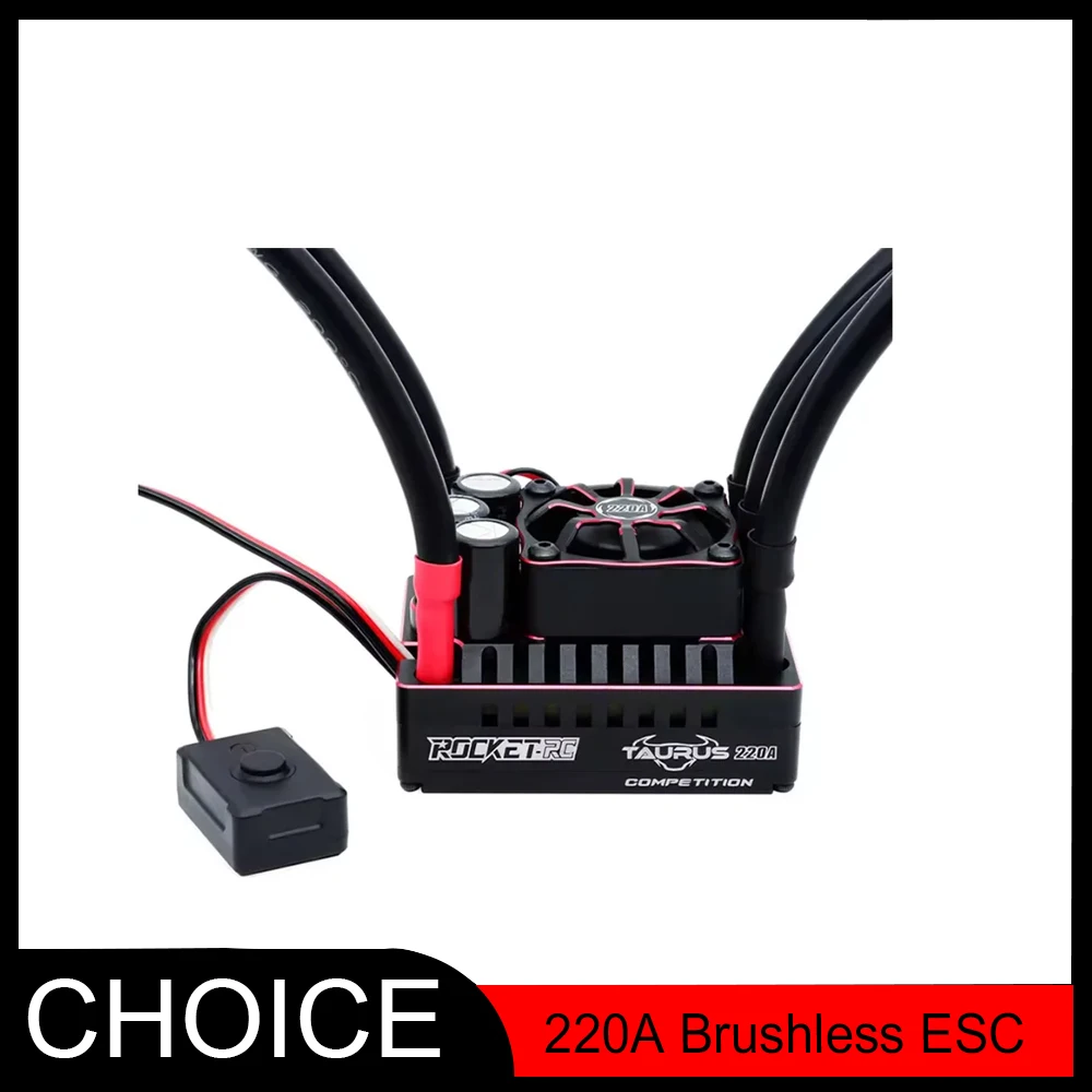 

ROCKET-RC 220A Бесщеточный регулятор скорости ESC 2-4S — 7,4 В/6 А BEC с радиатором для запасных частей для радиоуправляемого автомобиля внедорожного багги 1/8