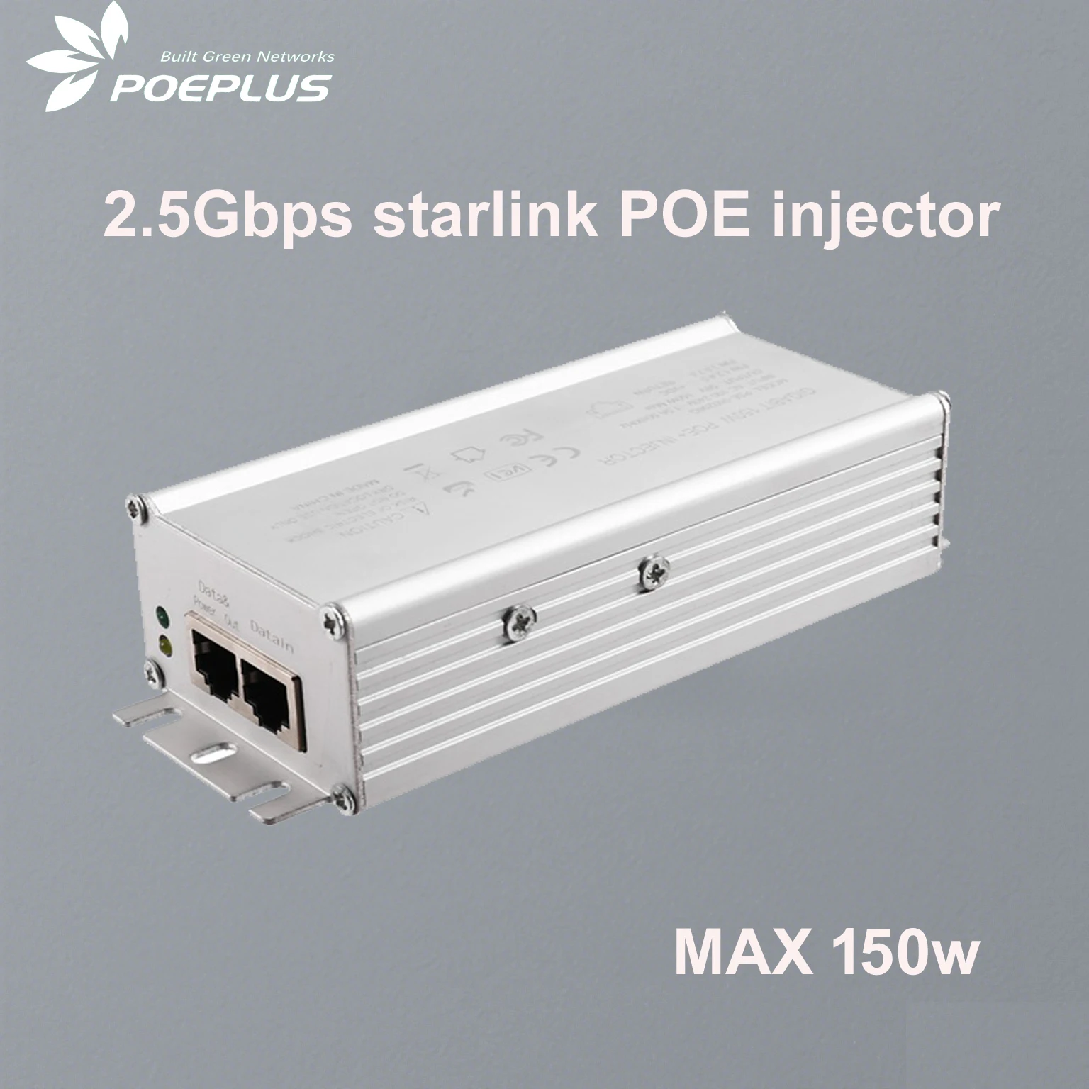 Starlink POE Injector Metal Case AC Input 2.5Gbps Max 150W for Standard Gen2 And Gen3 - Network Equipment