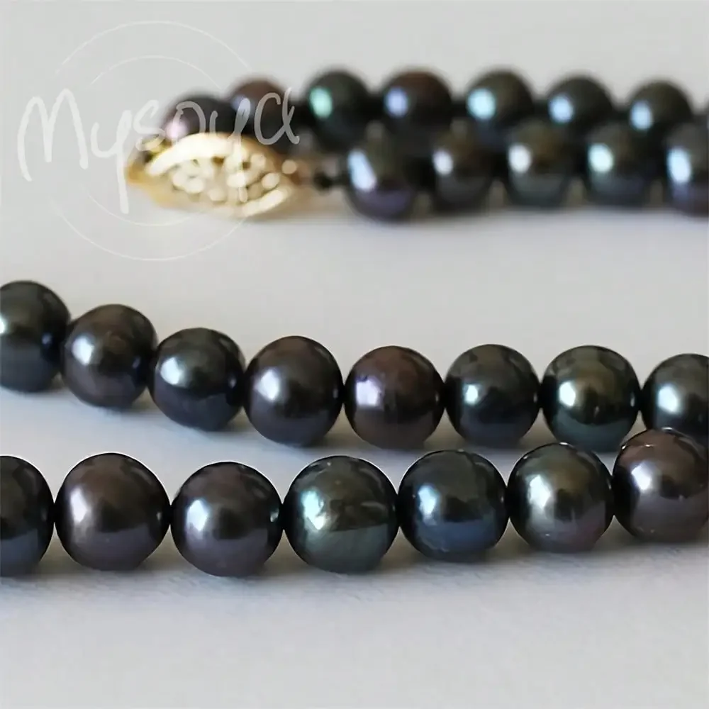 

MYSOYA ожерелье из черного пресноводного жемчуга, варианты размера с подарочной коробкой для свадьбы, Рождества, дня рождения, новогоднего подарка