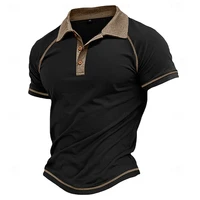 Chemises polo classiques vintage simples à rayures pour hommes, imprimé 3D rétro, streetwear, tops oversize pour l'été 1