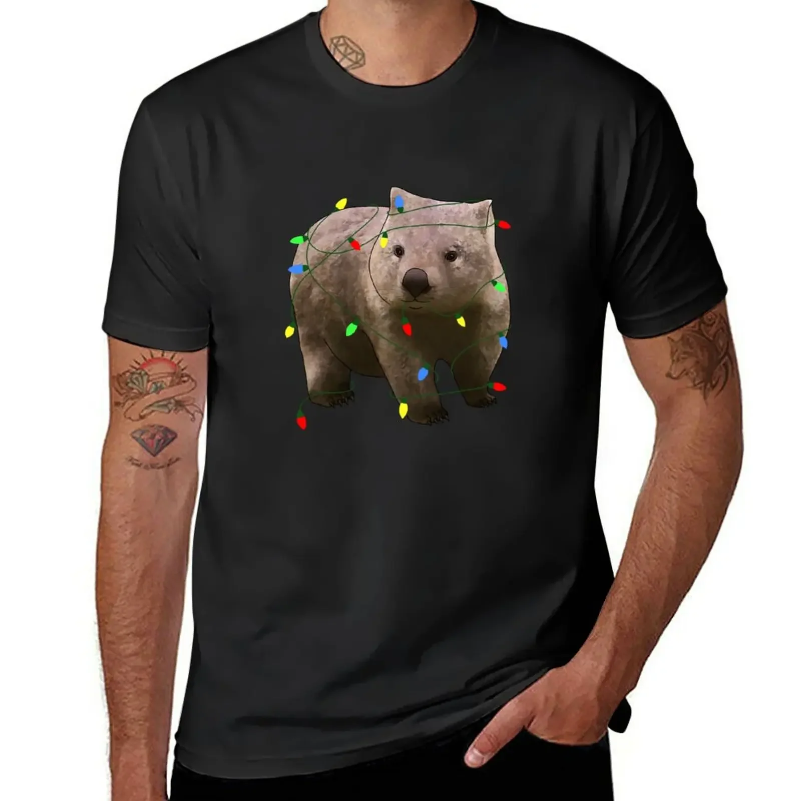 T-shirt Wombat de Noël pour hommes, T-shirt sublime, T-shirt graphique à séchage rapide, Économie blancs unis, Vêtements pour hommes, Nouveau