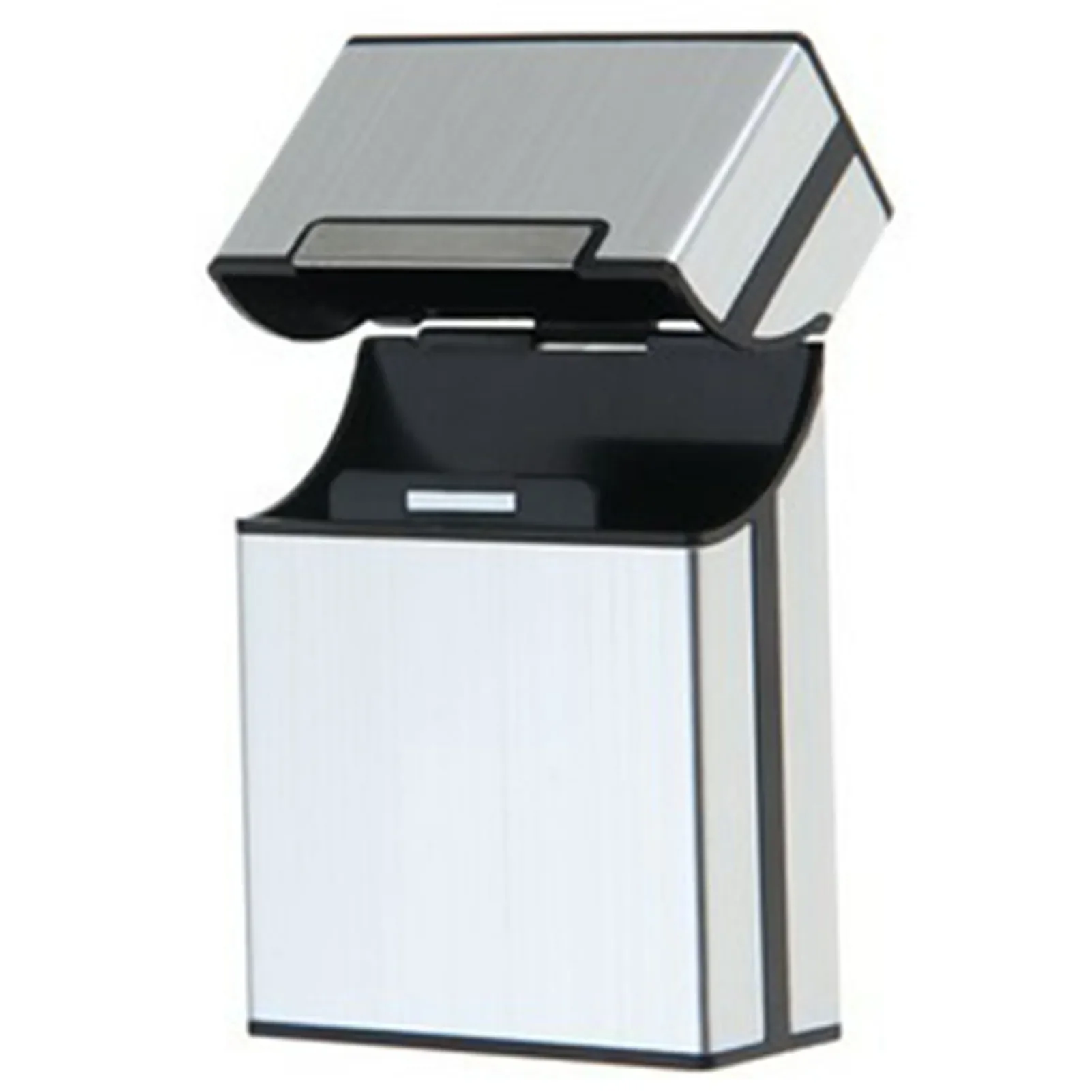 

Aluminum Alloy Brushed Cigarette Case Durable Portable Capacity Storage Box American Style Square Design Home Business Occasions