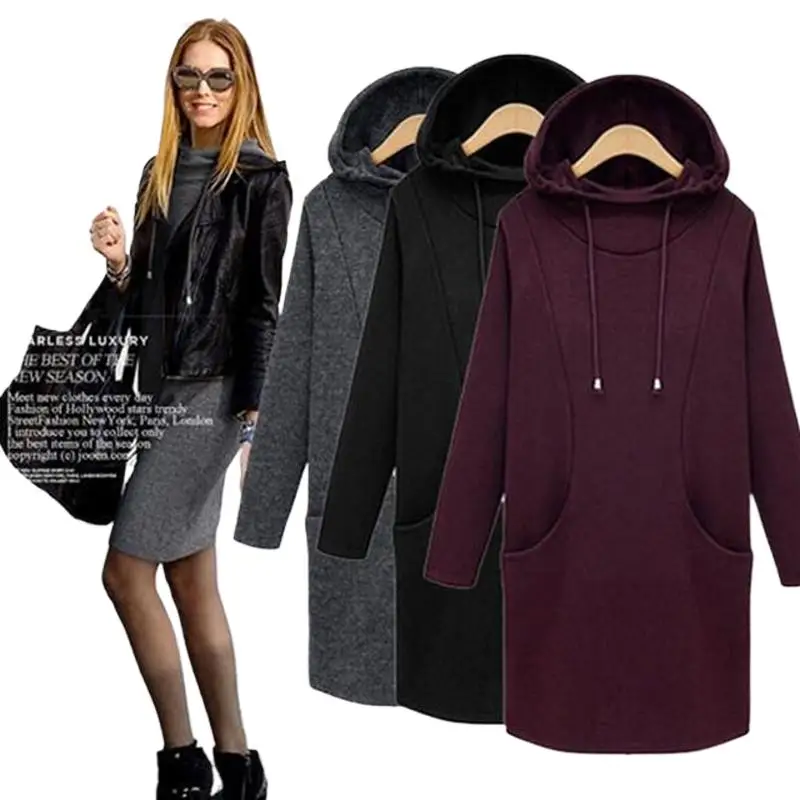 

Autumn Women Lady Cotton Hooded Jacket Thicken Velvet Long sleeve winter Sweatshirt Korean Style Hoodies