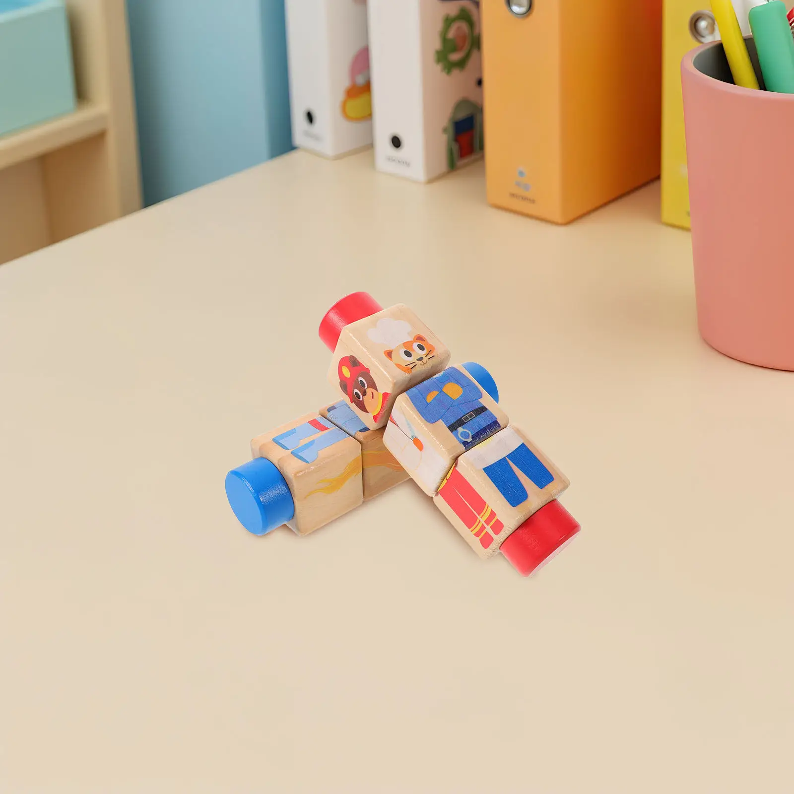 

2Pcs Wood Rotating Puzzle Montessori Matching Blocks Early Education Spin Puzzle Sets Toddler Preschool Learning Supplies