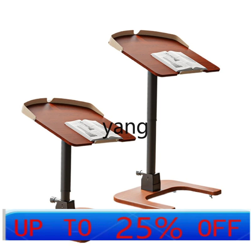 

LMMFoldable Solid Wood Liftable Computer Desk Mobile Bedside Study Table