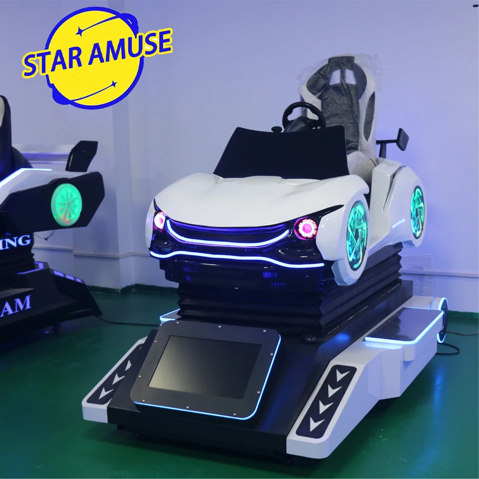VR Cinema Video Games Machine Indoor Sports Driving Racing Simulator Shopping Mall White Fiberglass Airport Trampoline Park