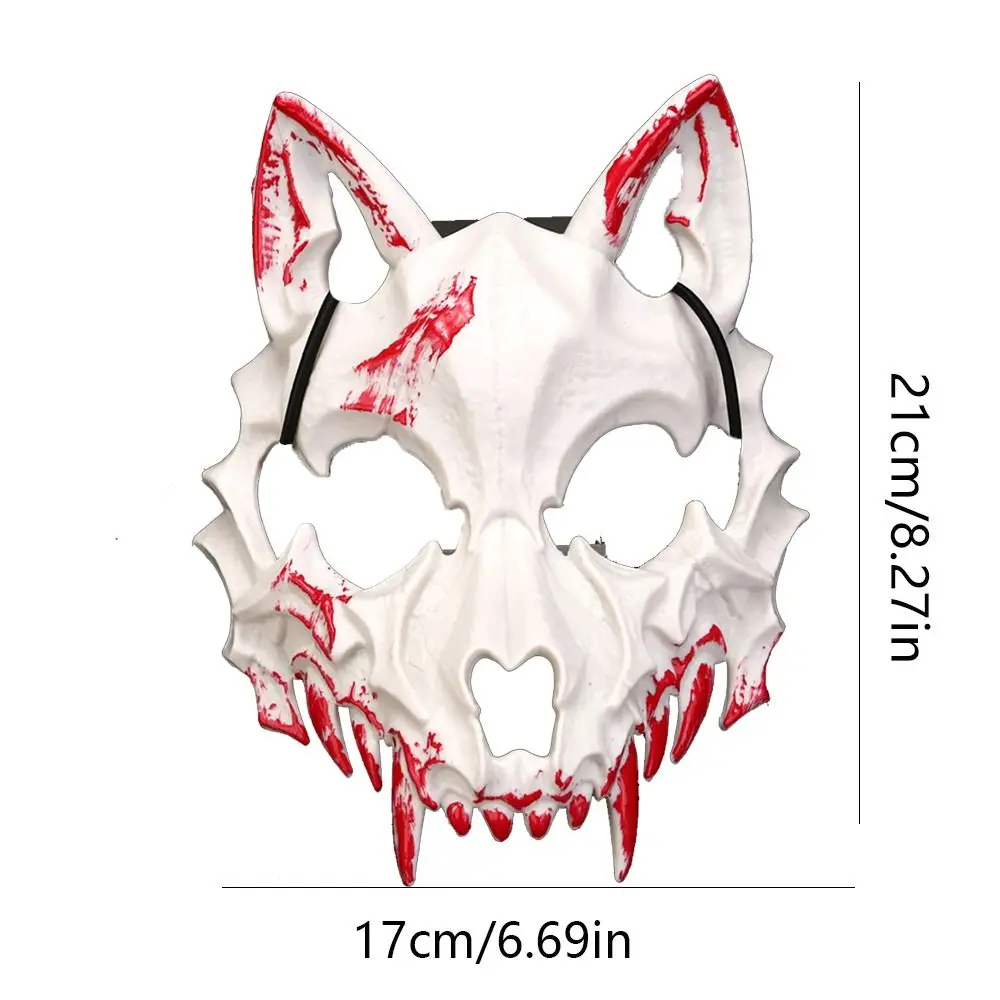 Gothic Halloween Bloody Skull Mask Half Mask Eye Mask Long Teeth Mask Headwear Resin Cosplay