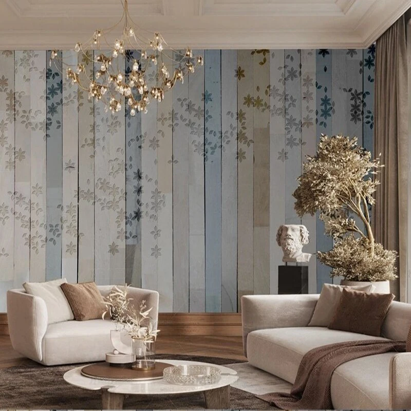 Modern simple and light luxury brown-patterned line decorative picture TV luxury home bedroom background wall