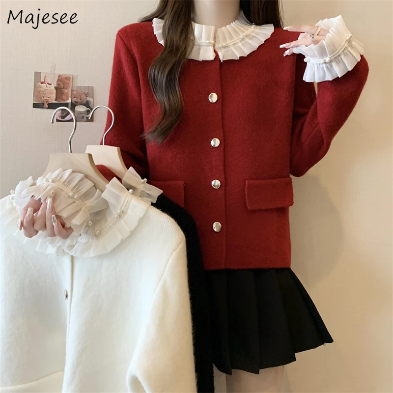 

Кардиган женский, нежный, мягкий, милый, кружевной, в стиле пэчворк, с бисером, шикарный, вязаный, универсальный, элегантный, осенне-зимний, верхняя одежда, свитера