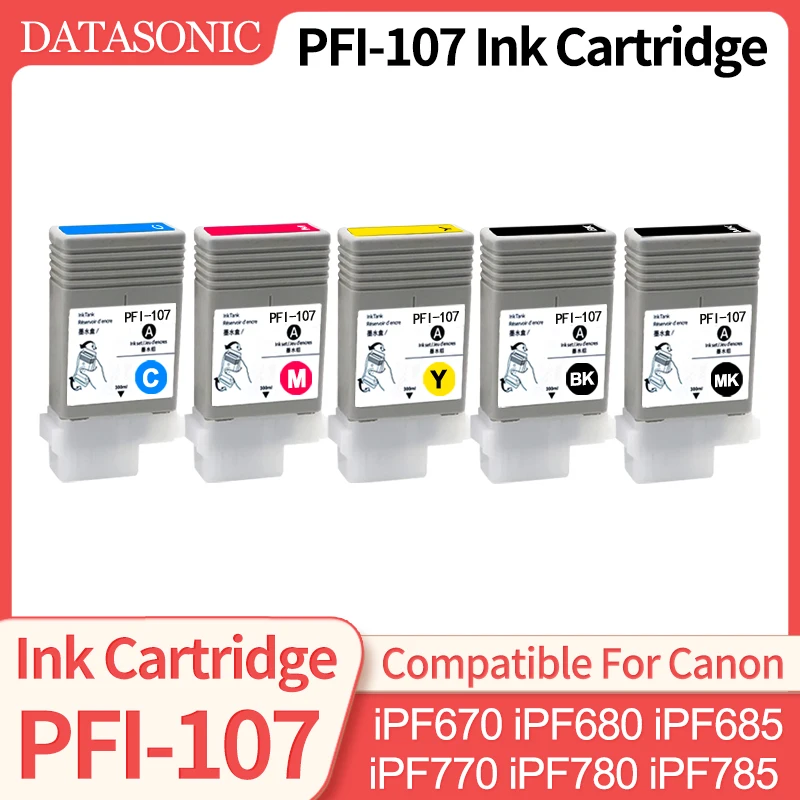 New PFI-107 PFI107 PFI 107 Ink Cartridge Compatible for Canon iPF670 iPF680 iPF685 iPF770 iPF780 iPF785 Printer INK CARTRIDGE