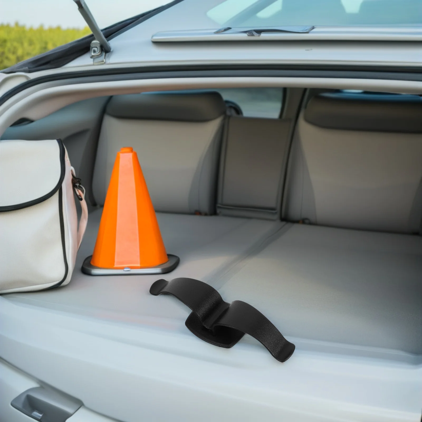 

2Pcs Car Trunk Umbrella Hook Holder Stylish Black Design Easy Installation Clutter Free Car Umbrella Storage Holder