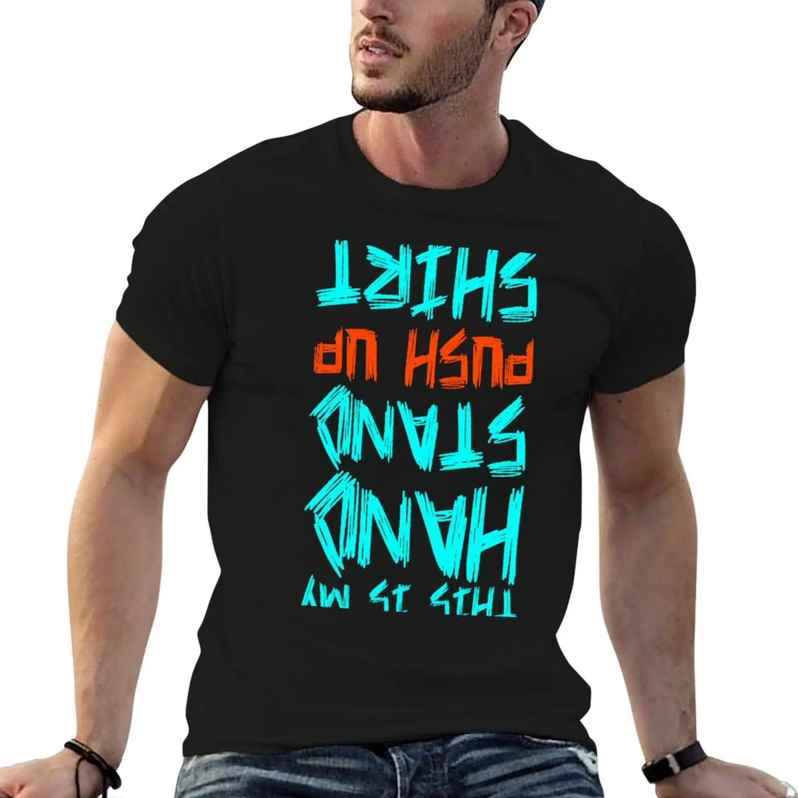 Hand Stand Push Up Shirt T-Shirt korean fashion new gifts and t-shirts tee shirts for men
