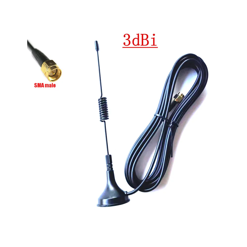 GSM antenna 900-1800Mhz 2G 3G small 3m cable SMA male connector for RTU5024,RTU5025,CL4-GSM, etc