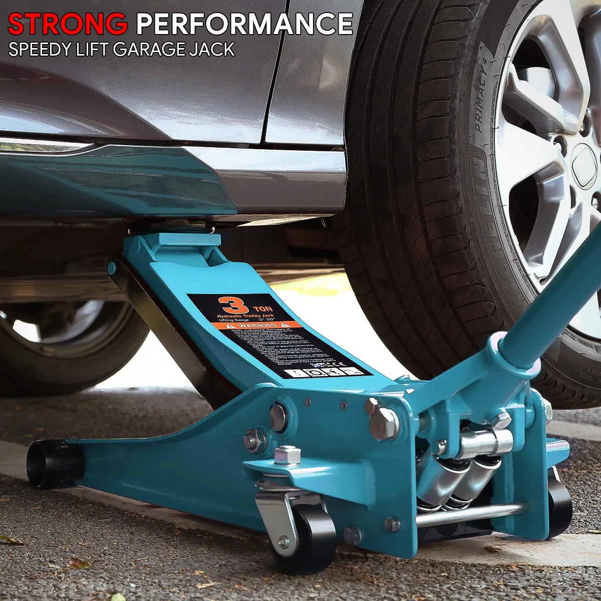 

Гидравлический подкатной домкрат 3T из высокопрочной стали, низкопрофильный, светло-голубой