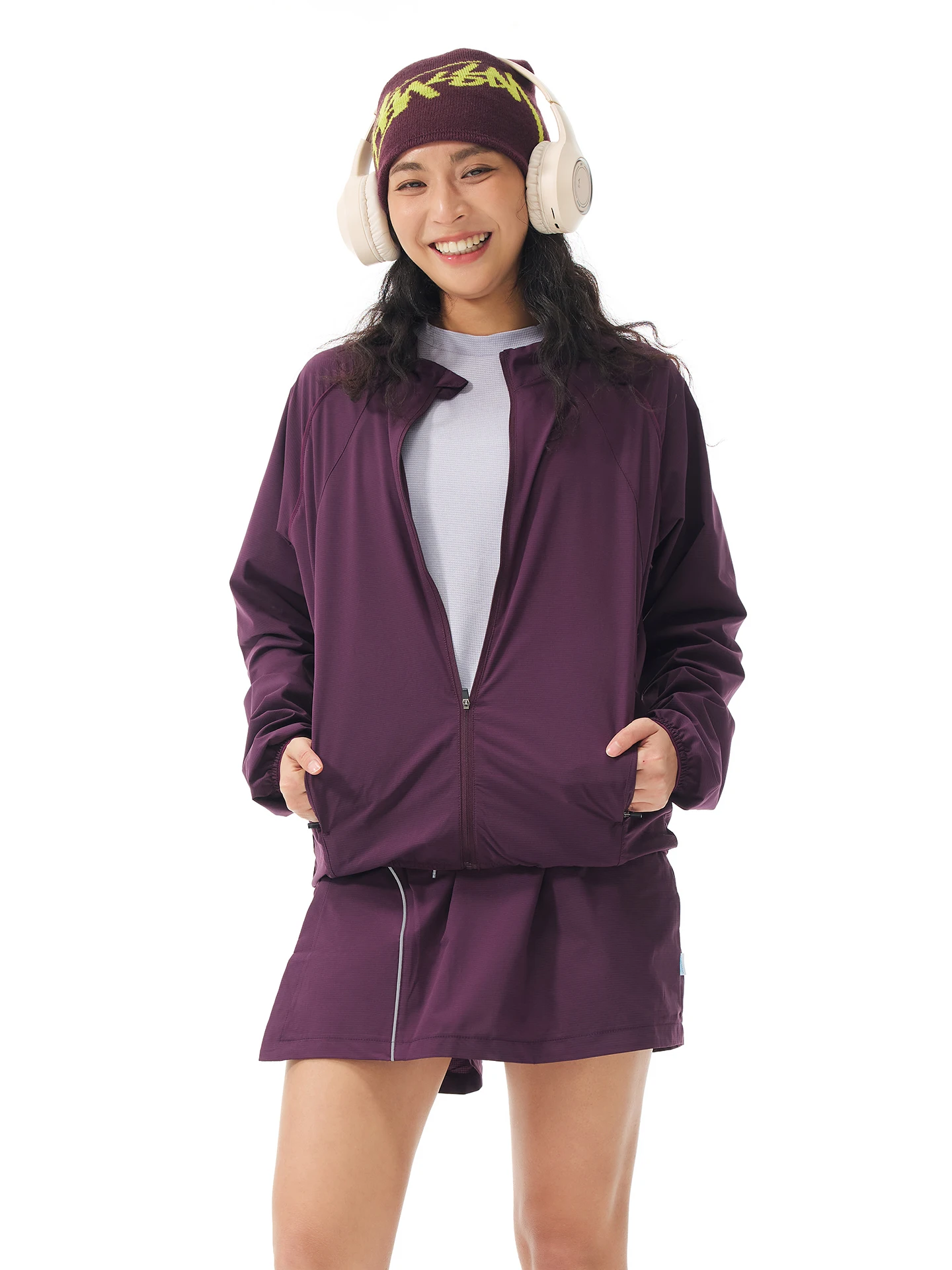 

American Retro Men's Outdoor Sports Jaet Qui Dry Original Yarn Skin Clothes Spring Summer Zipper Closure Long Sve Coat