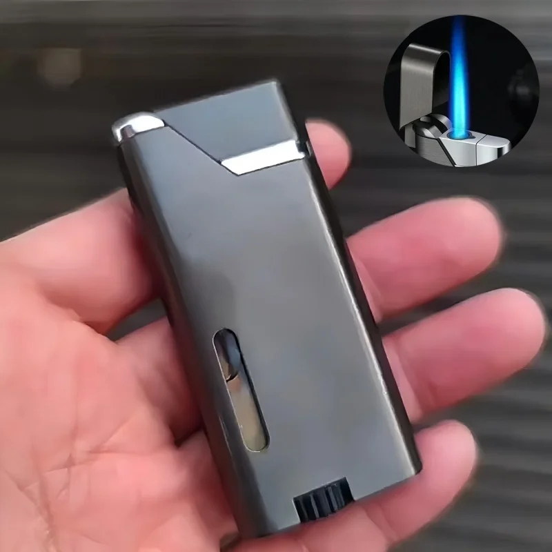 Metal Windproof Portable Igniter Inflatable Windproof Straight Forward Lighter Kitchen Outdoor Men's Smoking Tool Gift