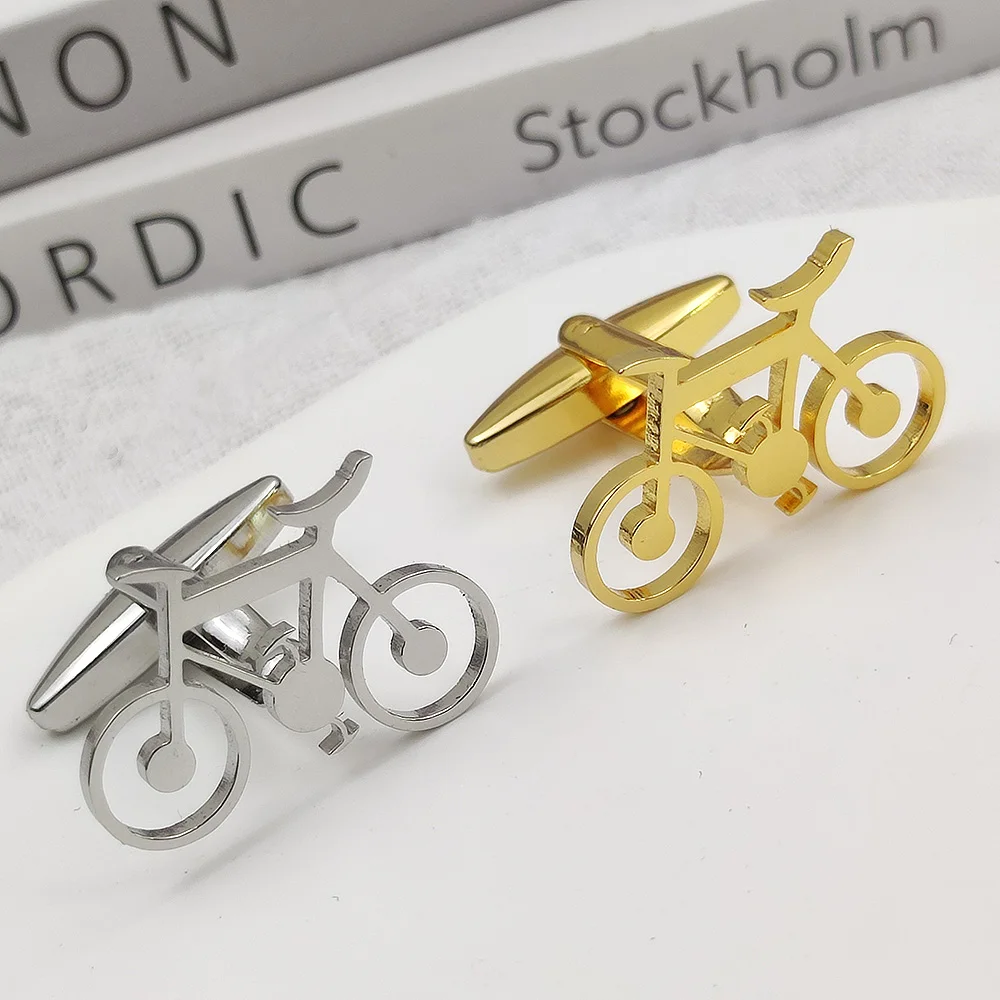 

New Cufflinks for Mens Bicycle Cufflink Personalized Stainless Steel Cuff Links Shirt Man High Quality Jewelry Men's Gifts