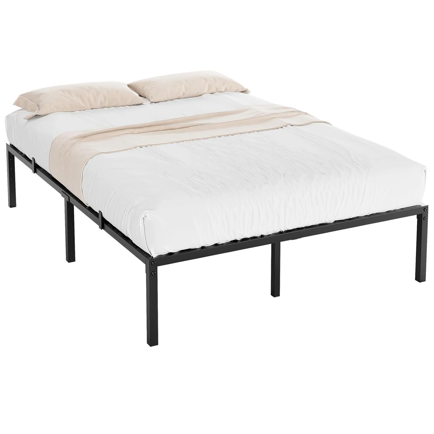 

14 Inch Queen Platform Bed Frame,Heavy Duty Metal Tall Platform Bed Size with Large Storage Space,No Box Spring Needed,