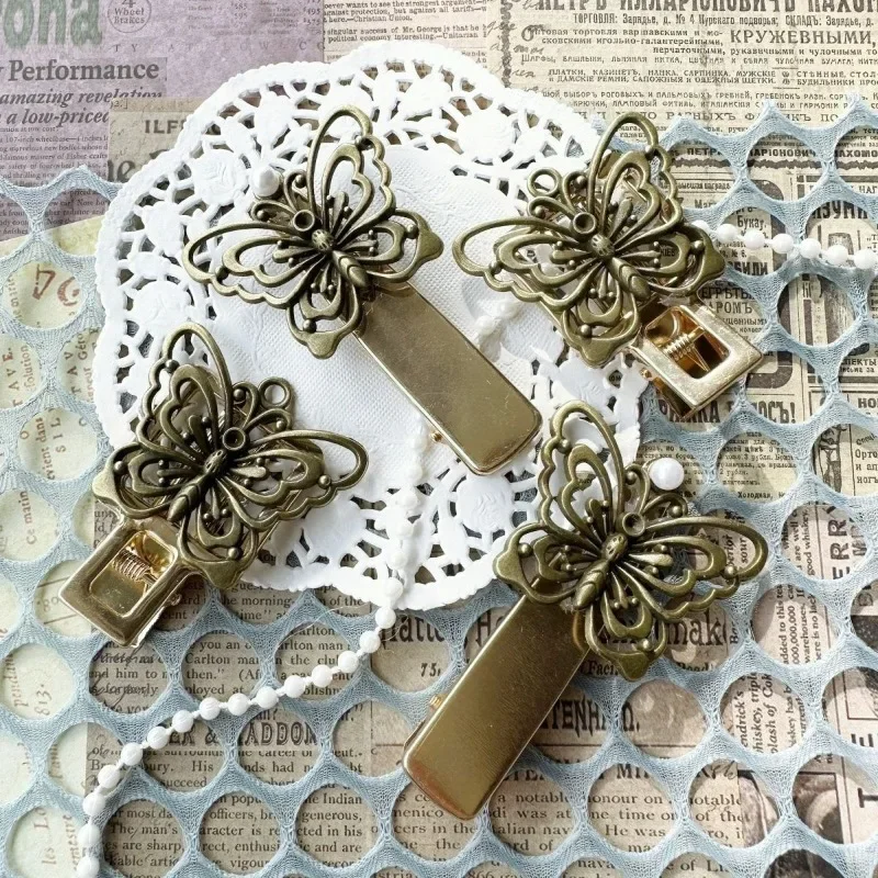 

Vintage Butterfly Rabbit Metal Clip for Scrapbooking Background Decorative DIY Photo Album Crafts Planner Journal Retro Bookmark