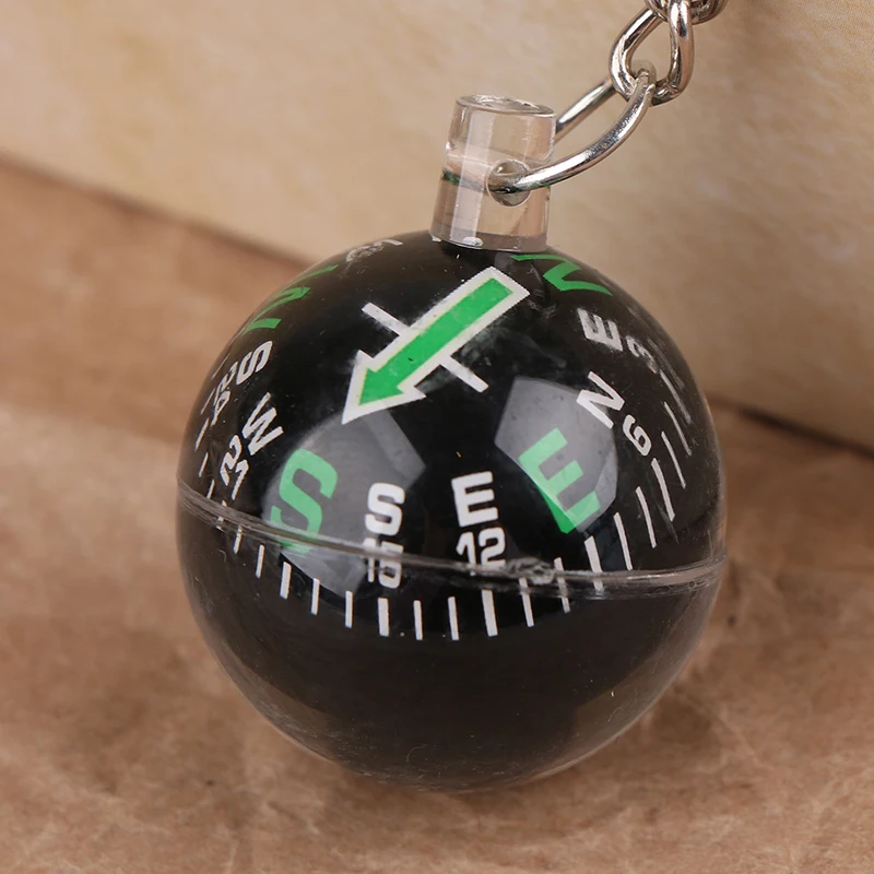 Bússola de emergência leve portátil, Survival ao ar livre Keychain, Ball Compass Tool