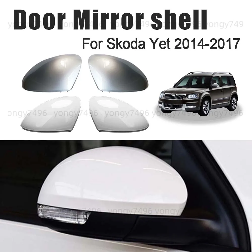 

Replace Protective Cover White Silver Door Mirror Shell For Skoda Yet 2014 2015 2016 2017 Car Rearview Accessories Upgrade