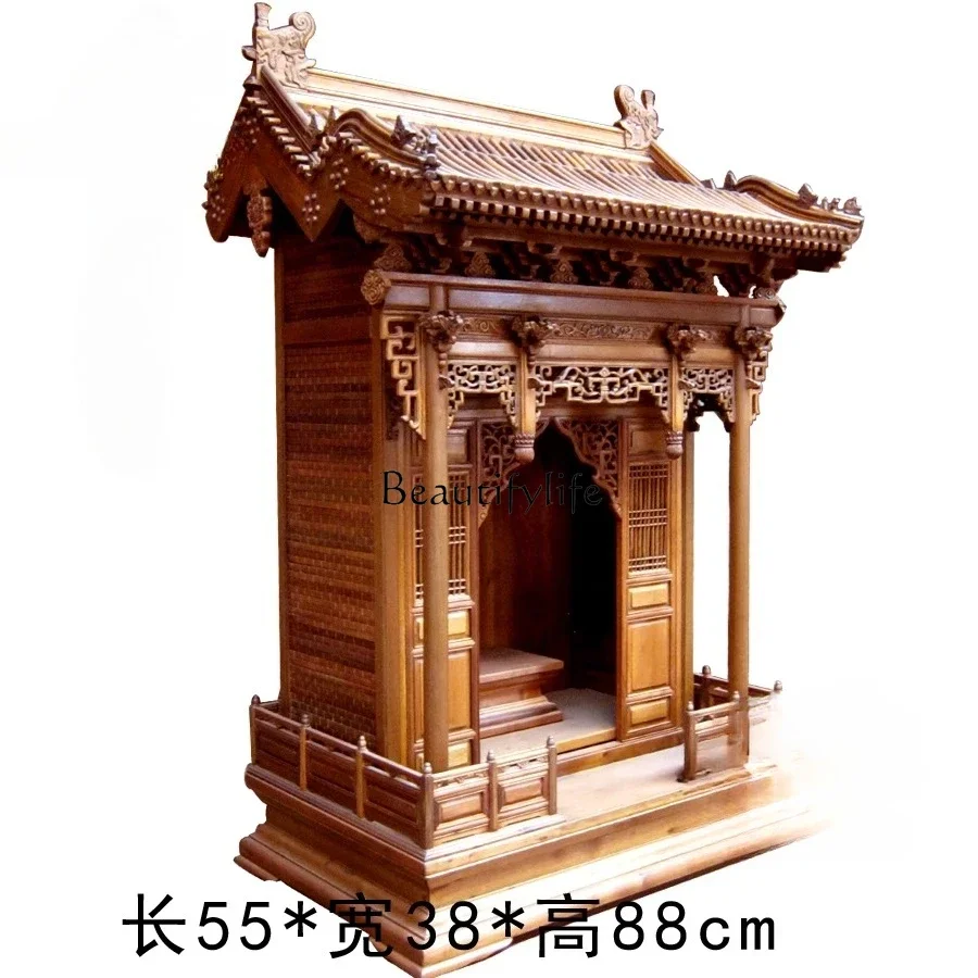 

02 ls 18Solid wood roof Buddhist niche household supply table