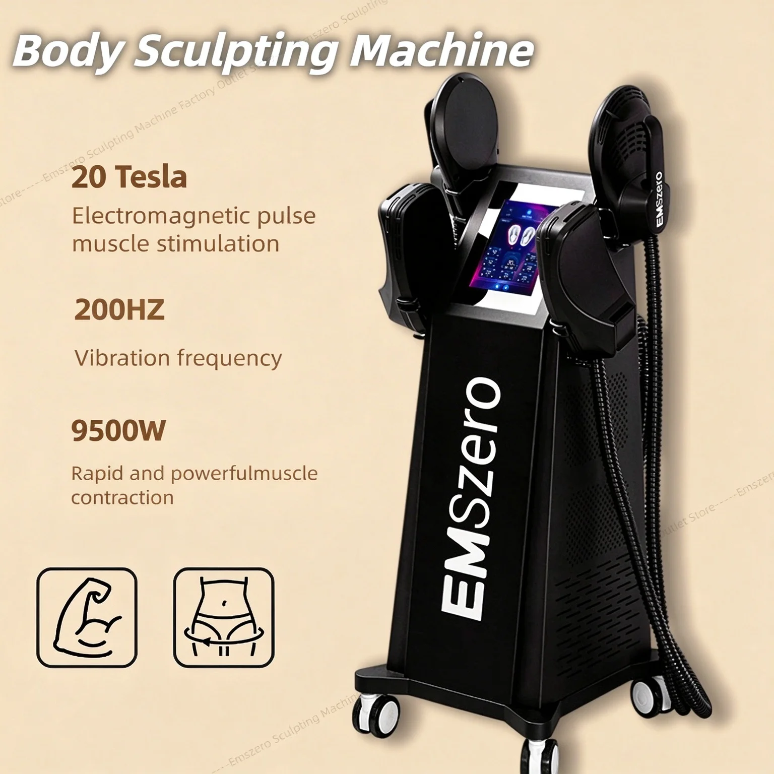 Appareil de thérapie électromagnétique de stimulation musculaire EMSzero 15 Tesla 6500W NEO pour le remodelage corporel et la combustion des graisses