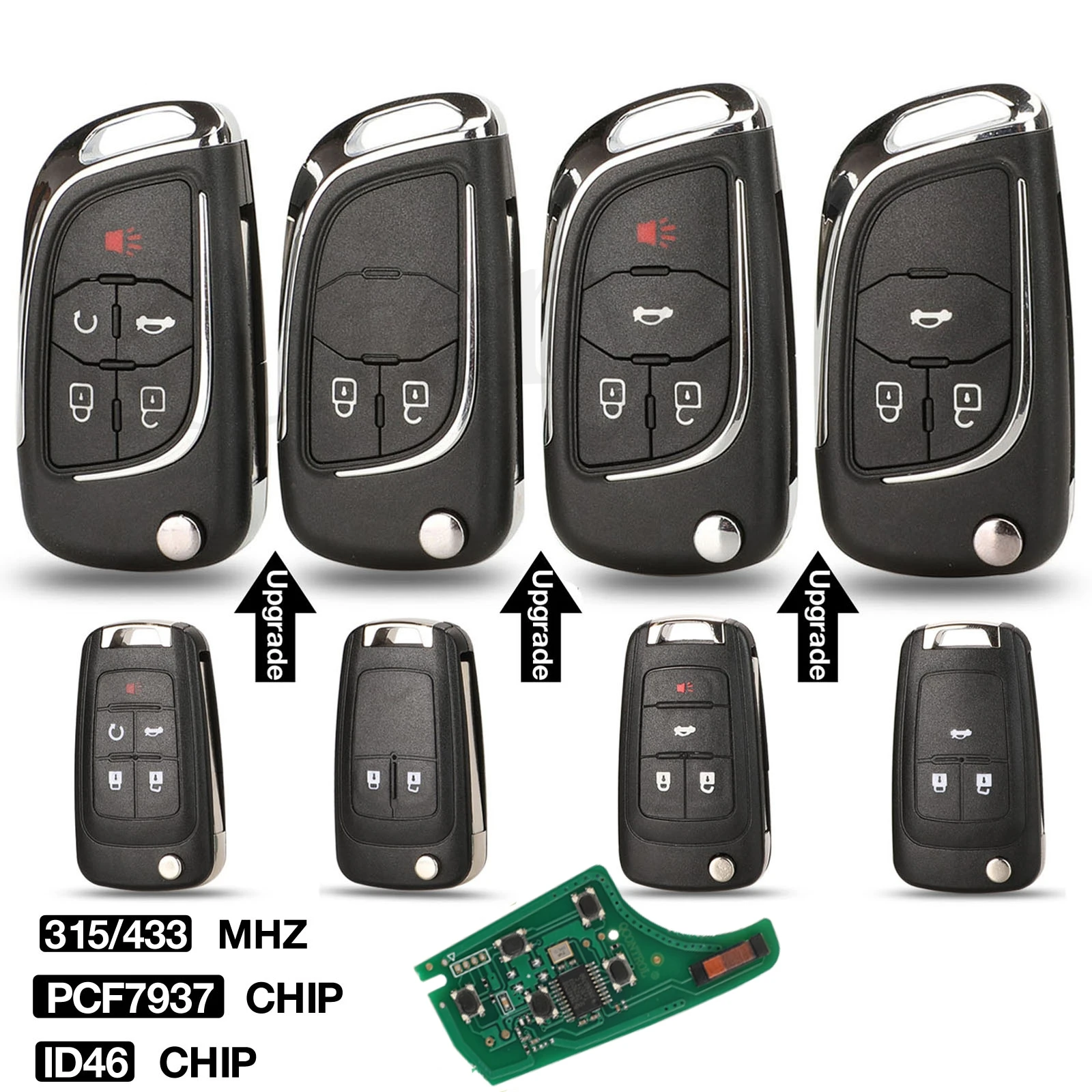 jingyuqin 2/3/4 BTN 315Mhz/433Mhz ID46 PCF7931 Chip Car Remote Control Alarm Key For Chevrolet Epica Cruze  Lova Camaro Impala 