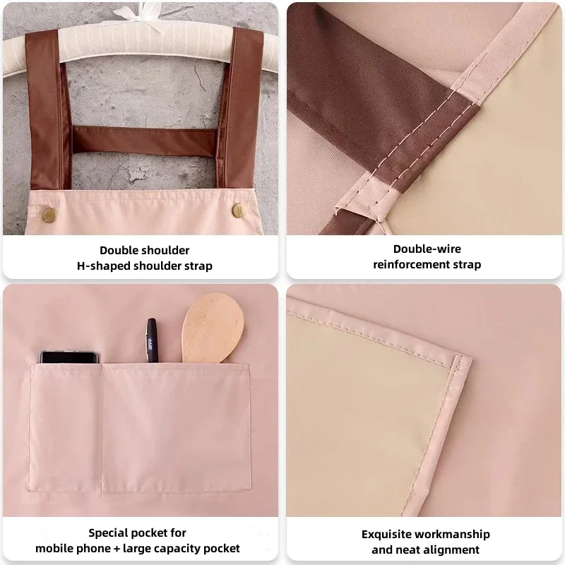 Delantal resistente al agua y al aceite para adultos, ropa de trabajo, accesorio de cocina para el hogar, a la moda